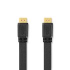 High Speed ​​HDMI ™ kabel med Ethernet | HDMI™ Stik | HDMI™ Stik | 4K@30Hz | 10.2 Gbps | 2.00 m | Fladt | PVC | Sort | Label #1