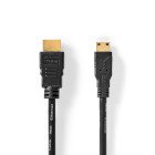 High Speed ​​HDMI ™ kabel med Ethernet | HDMI™ Stik | HDMI™ Mini-stik | 4K@30Hz | 10.2 Gbps | 3.00 m | Runde | PVC | Sort | Label #1