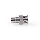 BNC-adapter | BNC Han | RCA Hunstik | Nikkelplateret | 50 Ohm | Lige | Metal | S�lv | 10 stk. | Konvolut #1