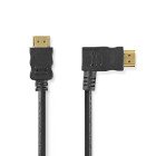 High Speed ​​HDMI ™ kabel med Ethernet | Lige Hooked HDMI ™ stik | HDMI™ Stik | 4K@30Hz | 10.2 Gbps | 1.50 m | Runde | PVC | Sort | Konvolut #1