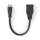 High Speed ​​HDMI ™ kabel med Ethernet | HDMI™ Mini-stik | HDMI ™ -udgang | 4K@30Hz | 10.2 Gbps | 0.20 m | Runde | PVC | Sort | Konvolut #1