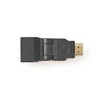 HDMI Adapter | HDMI Stik | HDMI  -udgang | Guldplateret | Swivel | ABS | Sort | 1 stk. | Konvolut #1