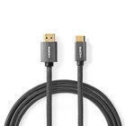 High Speed ​​HDMI ™ kabel med Ethernet | HDMI™ Stik | HDMI™ Mini-stik | 4K@60Hz | 18 Gbps | 2.00 m | Runde | Bomuld | Antracit / Gun Metal Grå | Cover Window Box #1