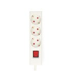 Udvidelse Socket | Stikprop med sidebens jord / Type F (CEE 7/7) | 3-vejs | 3.00 m | 3680 W | 16 A | Indbygget on/off-knap (t�nd/sluk) | Hvid #1