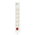 Udvidelse Socket | Stikprop med sidebens jord / Type F (CEE 7/7) | 5-vejs | 1.50 m | 3680 W | 16 A | USB Tilslutning | Indbygget on/off-knap (t�nd/sluk) | Hvid #1