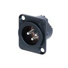 3 polet hanstik, loddekopper, sort metalhus, s�lvkontakter #1