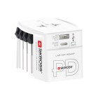 Innovativ 2-polet verdensrejseadapter med integreret dobbelt USB-oplader (1x USB C & 1 x USB) #1