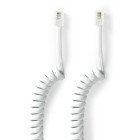 Telecom Kabel | RJ10 Hanstik | RJ10 Hanstik | 2.00 m | Kabeludformning: Rullet | Kabeltype: RJ10 | Hvid | Box #1