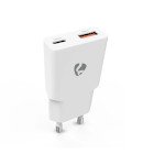 V�goplader | 30 W | GaN | PD3.0 30W | Hurtigopladningsfunktion | 1.5 / 2.0 / 2.5 / 3.0 A | Antal output: 2 | USB-A / USB-C | Automatisk Valgt Sp�nding | Hvid #1