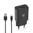 V�goplader | 5 W | 1.0 A A | Antal output: 1 | USB-A | Micro USB (Loose) kabel | 1.00 m | Single Voltage Output | Sort #1