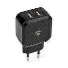 V�goplader | 24 W | Hurtigopladningsfunktion | 2x 2.4 A A | Antal output: 2 | 2x USB-A | Uden Kabel | Single Voltage Output | Sort #1
