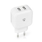 V�goplader | 24 W | Hurtigopladningsfunktion | 2x 2.4 A A | Antal output: 2 | 2x USB-A | Uden Kabel | Single Voltage Output | Hvid #1