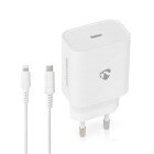V�goplader | 20 W | PD3.0 20W | Hurtigopladningsfunktion | 1.67 A / 2.22 A / 3.0 A | Antal output: 1 | USB-C | Lightning 8-Pin (Loose) kabel | 1.00 m | Automatisk Valgt Sp�nding | Hvid #1