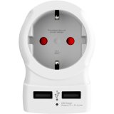Reseadapter Europa till UK m.fl. 2xUSB-A 12W Jordad #2