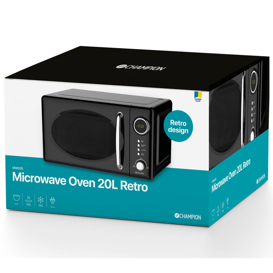 Mikrovgsugn Retro 20L 700W MW025 Svart  #2