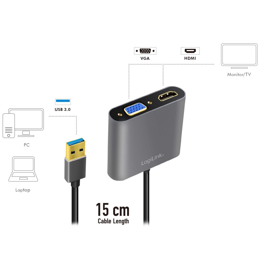 USB-A 3.0 -> HDMI-Hona + VGA-Hona Adapter #5