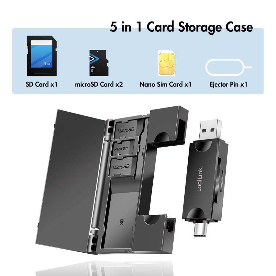 Minneskortslsare USB-C + USB-A MicroSD - och SD-kort inkl. frvaring #3