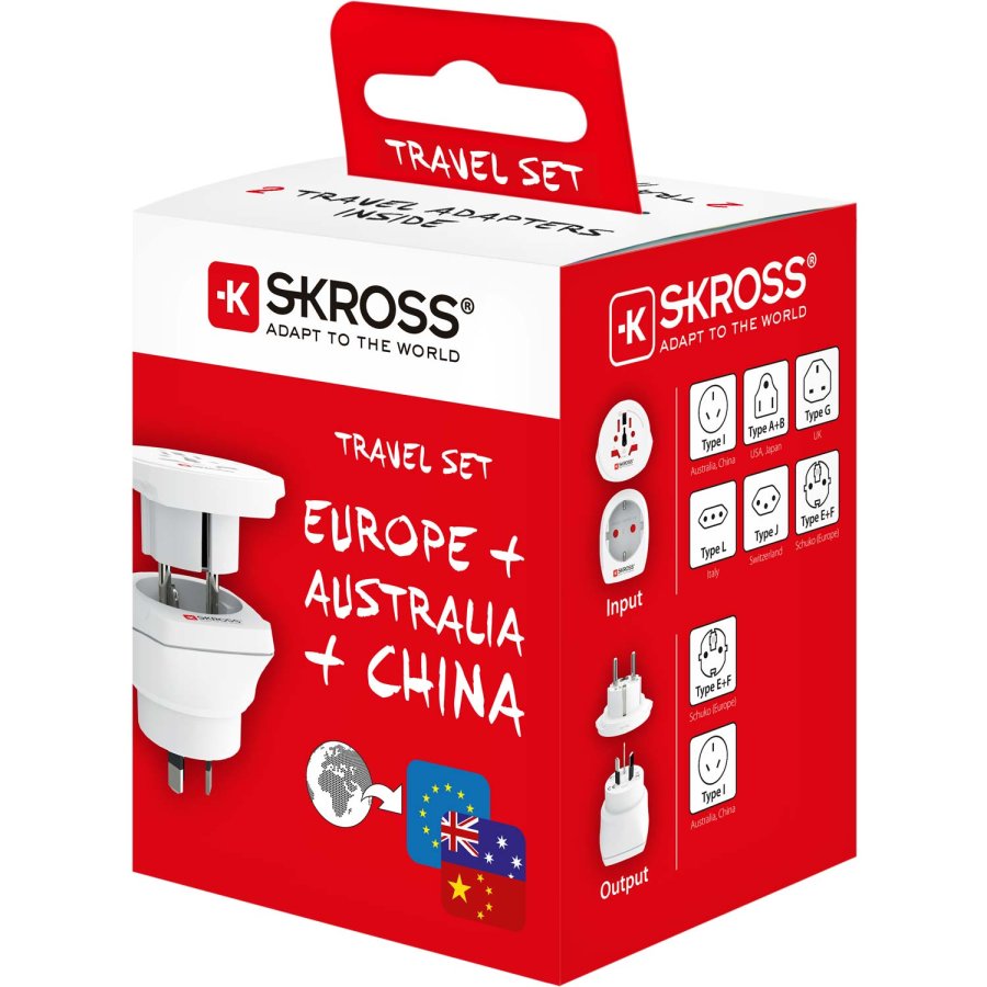 Reseadapter Combo Vrlden till Australien/Kina + Europa Jordad #4