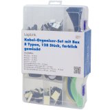 Kabelhanteringsset med 8 artiklar 128 delar Blandade frger #6