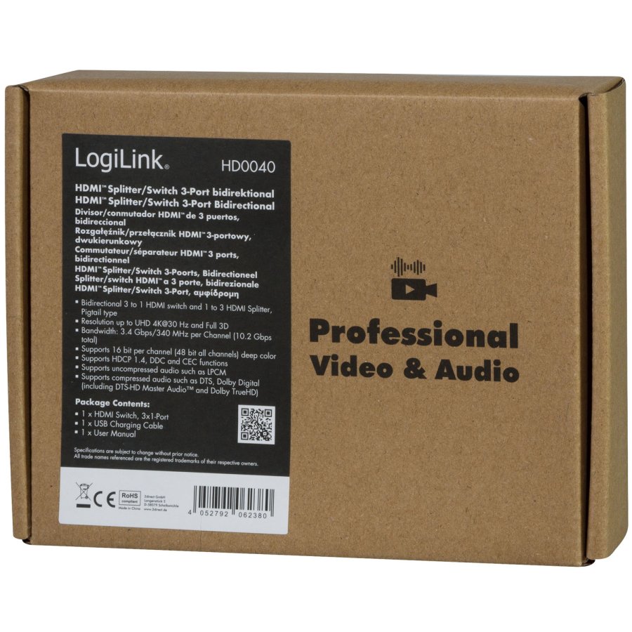 HDMI-switch 3-portar Dubbelriktad HDMI 1.4 4K/30 Hz #6