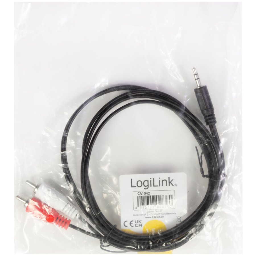 Audiokabel 3,5mm-hane - 2 x RCA-hane 1,5m Svart #3