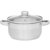 Basic gryde i st�l med glasl�g 3 L #1