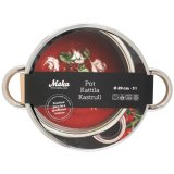 Basic gryde i st�l med glasl�g 3 L #2