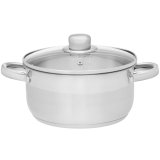 Basic gryde i st�l med glasl�g 6,5 L #1