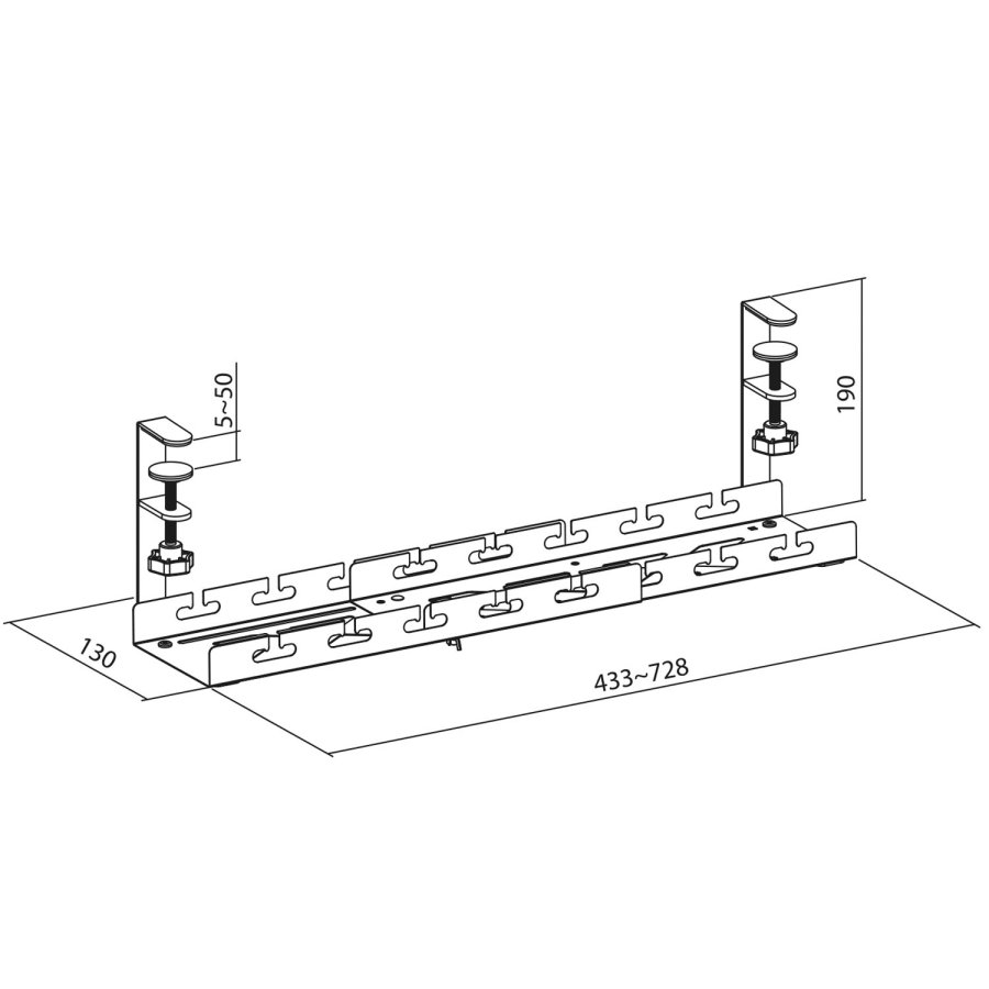 Kabelr�nna f�r montering under skrivbordet Justerbar Svart #5