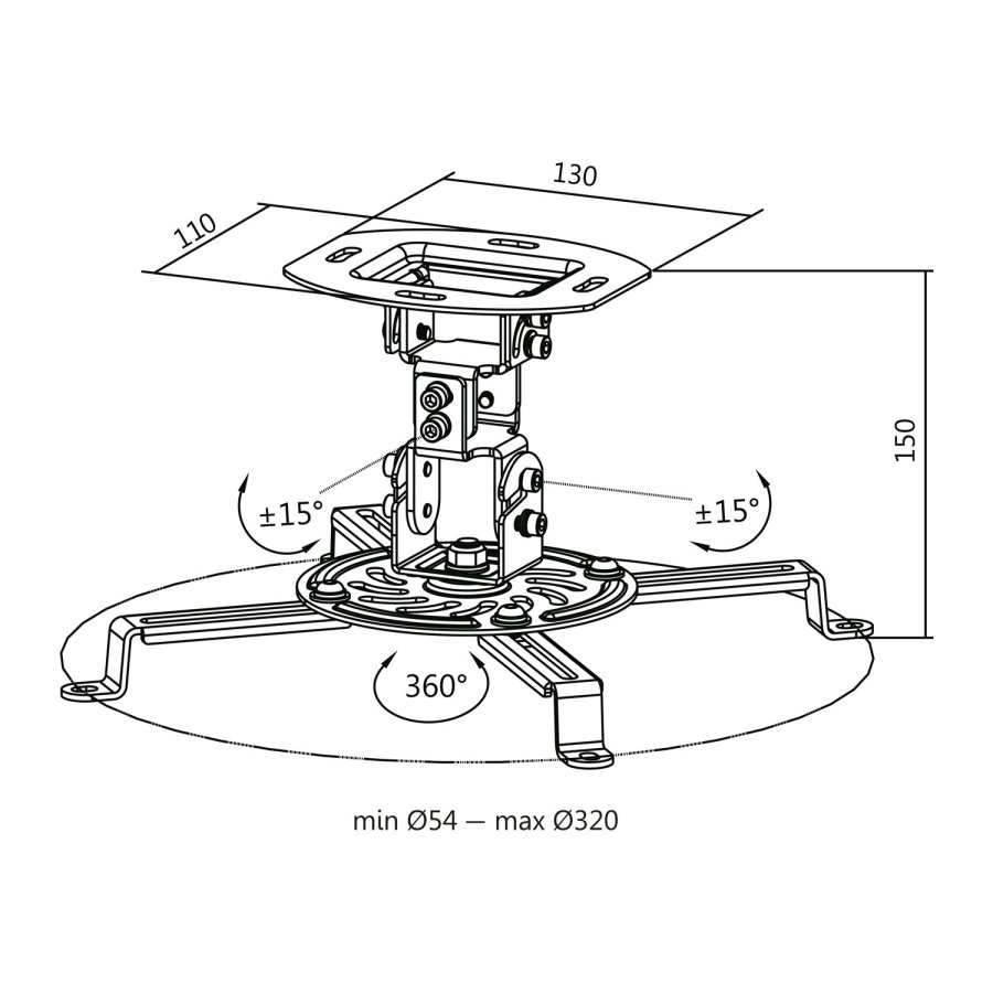 Projektorfste Universal 150mm #8
