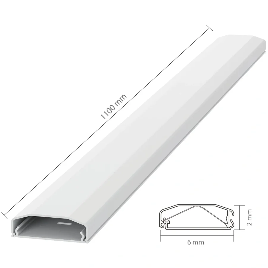 Kabelkanal 75x6x2 cm Plast Vit #6