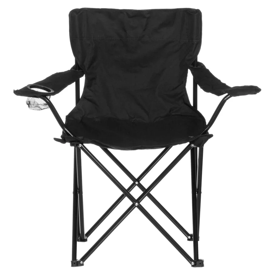Campingstol med flaskh�llare Svart #2