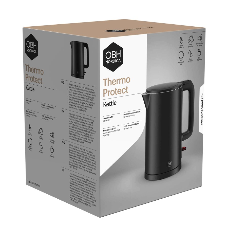 Vattenkokare Thermo Protect 1,5 L svart #6