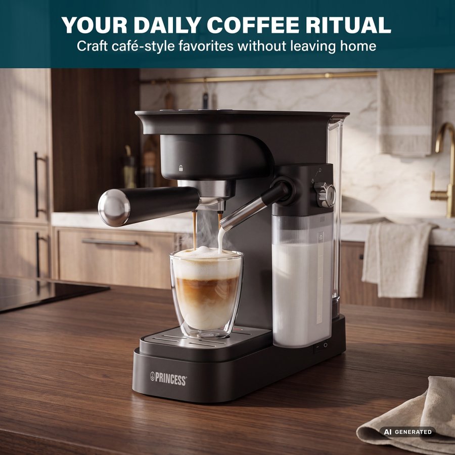 Espressomaskin med mj�lkskummare 249422 20bar #8