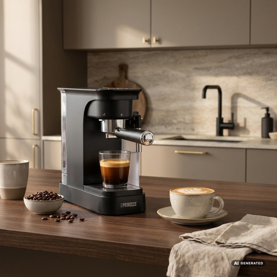 Espressomaskin med mj�lkskummare 249422 20bar #9