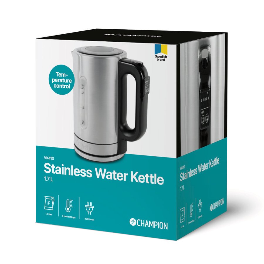 Vattenkokare Temp 1,7L VK410 Rostfri #7