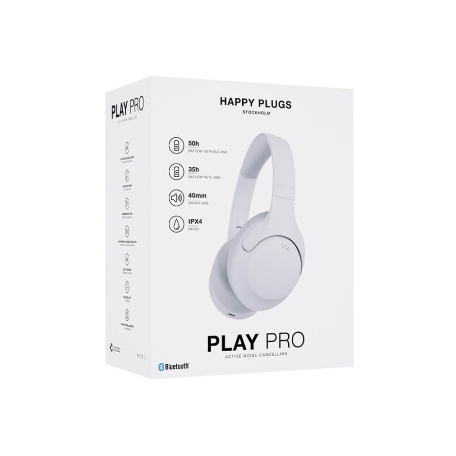 HAPPY PLUGS Headphone Play Pro ANC Over-Ear Wireless White #3