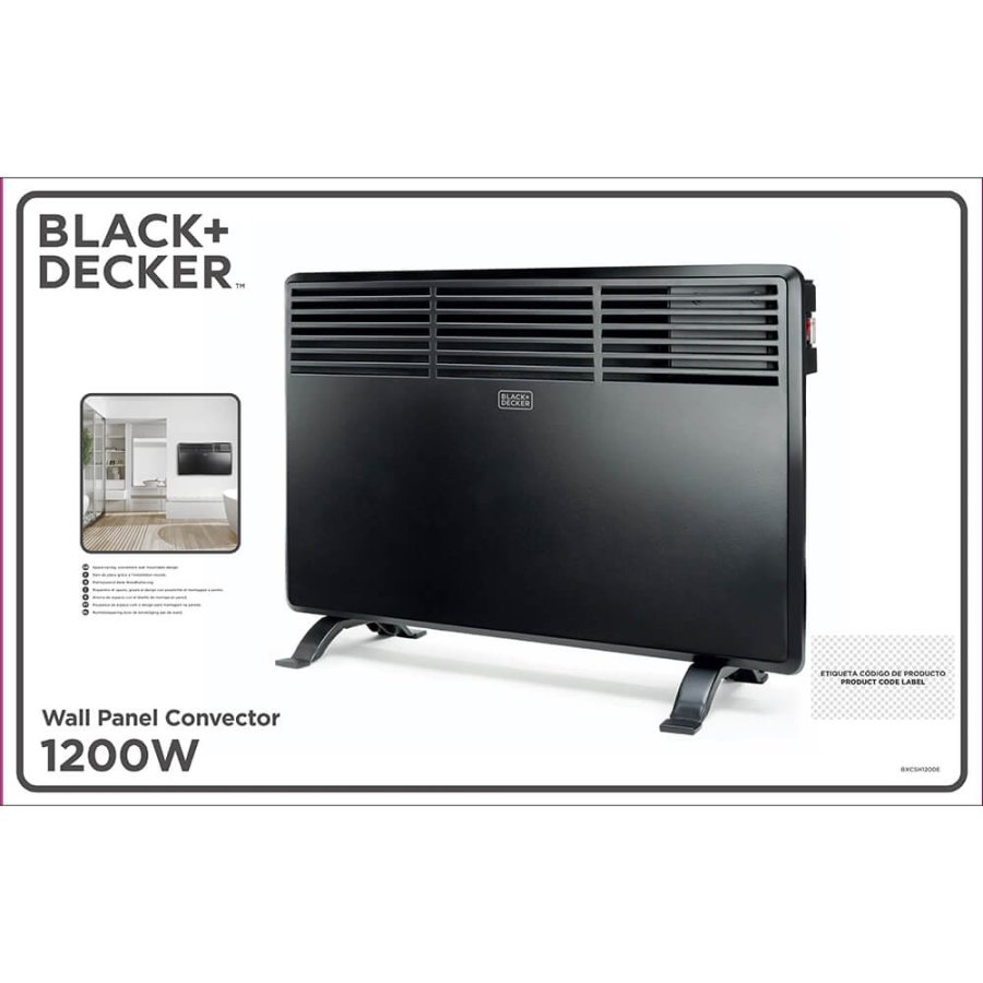 BLACK+DECKER Wall Panel Heater 1200W Black #2