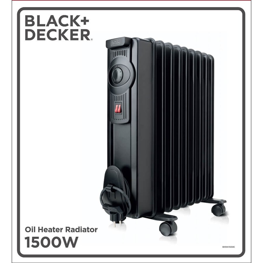 BLACK+DECKER Oil Heater 1500W Black #2