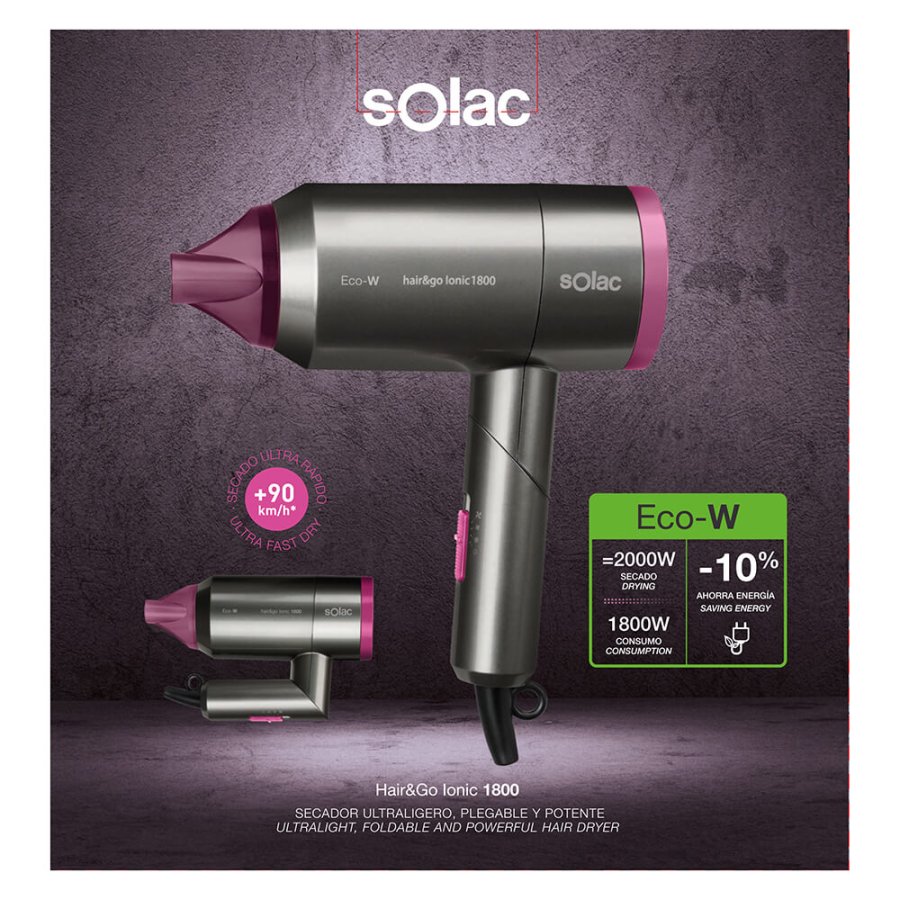 SOLAC Hair Dryer Foldable Hair&Go Ionic 1800 #2