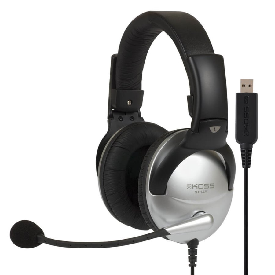 KOSS Multimedia Headset SB45 Sort/Slv USB Mic #1