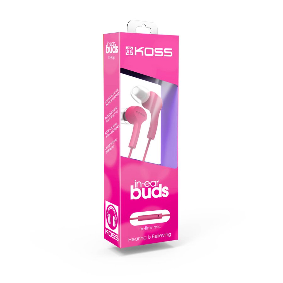 KOSS Hovedtelefon In-Ear KEB9i Rosa Mic #2