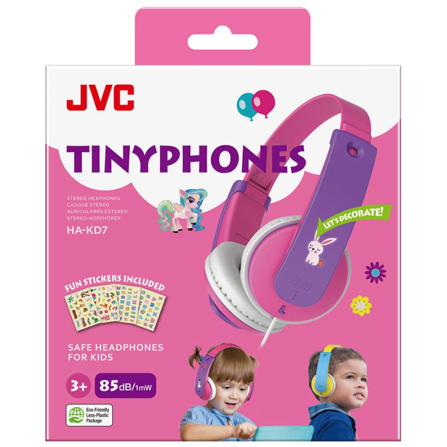 JVC Hovedtelefon On-Ear Barn KD7 85dB Rosa New #2