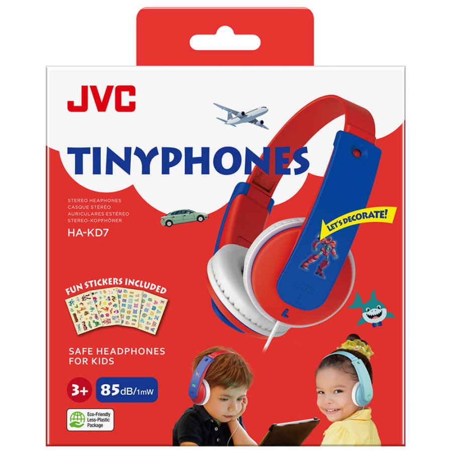 JVC Hovedtelefon On-Ear Barn KD7 85dB Rd New #2