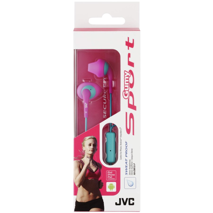 JVC Hovedtelefon In-Ear ENR15 Gumy Sport Rosa Mic #2