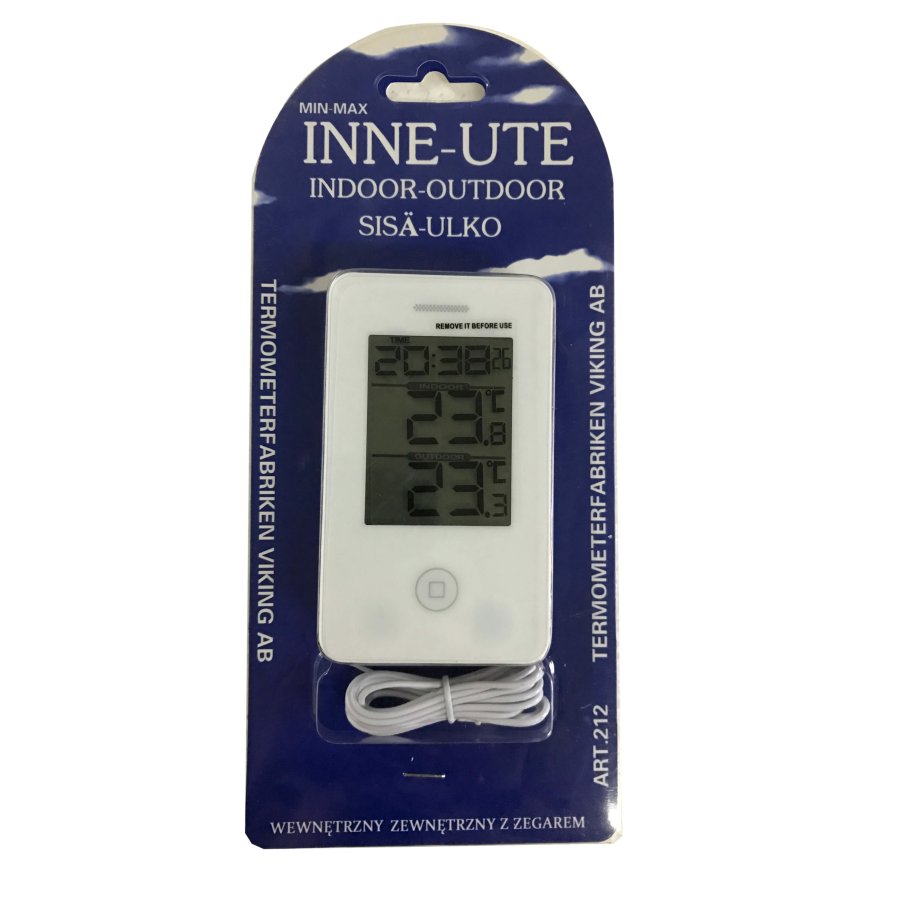 TERMOMETERFABRIKEN Digital Inde/Ude Termometer & Ur #2