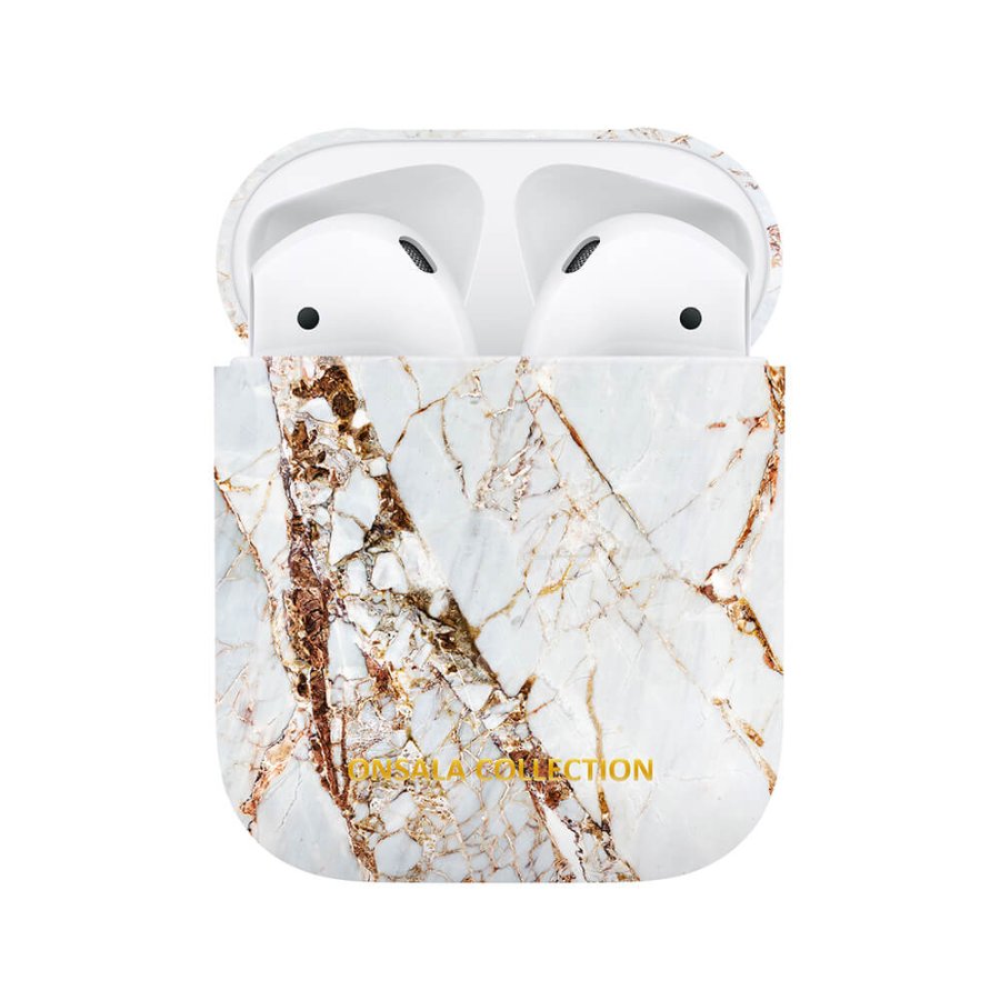 ONSALA COLLECTION Airpods Case 1st and 2nd Generation White Rhino Marble #1