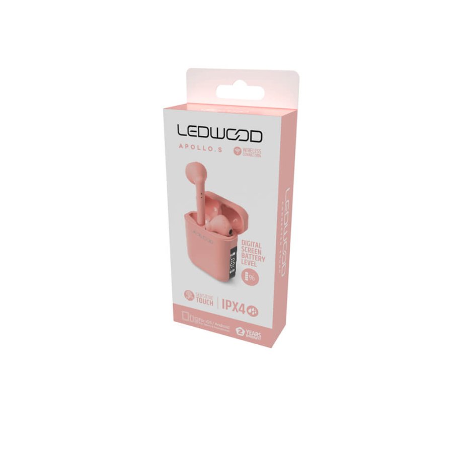 LEDWOOD Headphone Apollo TWS True Wireless In-Ear Pink Mic #2