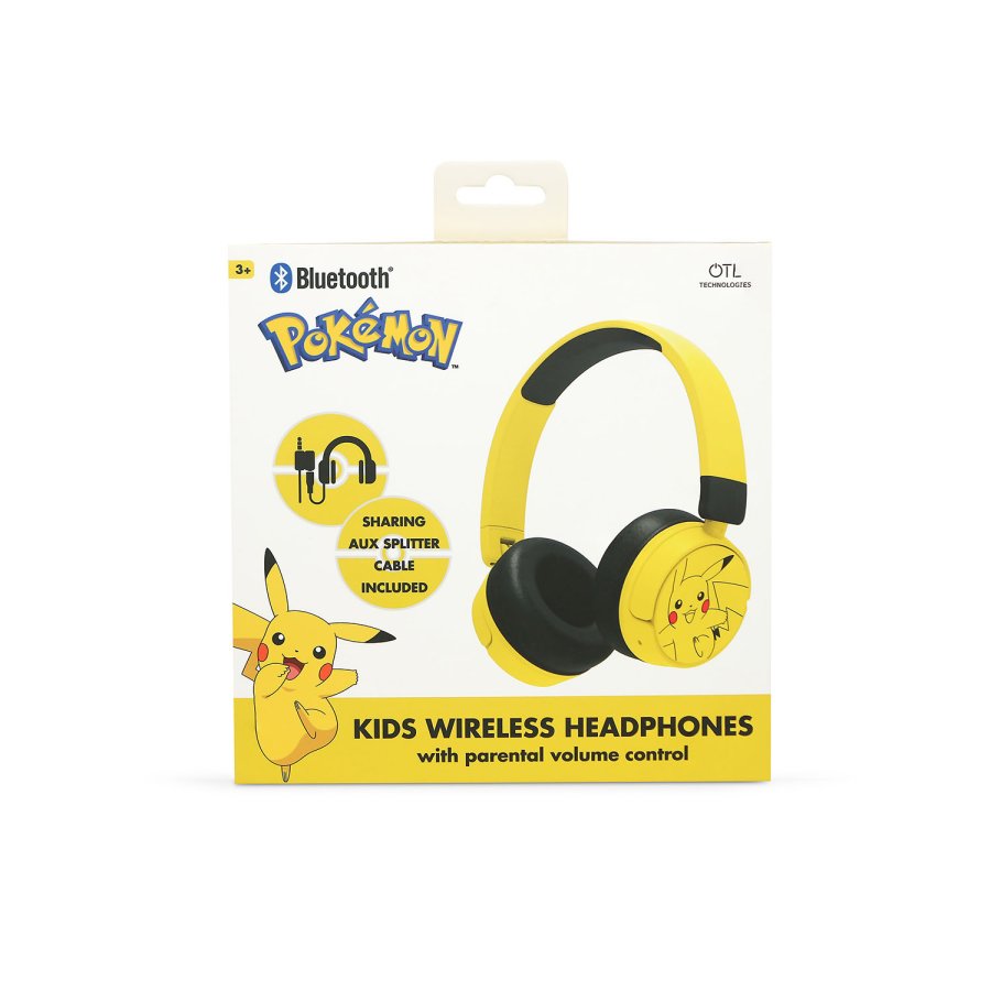 POKEMON Pikachu Headphone On-Ear Wireless 85dB/95dB Sharing Aux #2