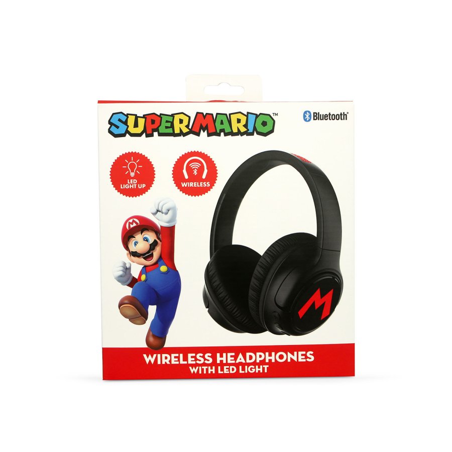 SUPER MARIO Headphone Over-Ear Wireless LED Light Sharing Aux #2